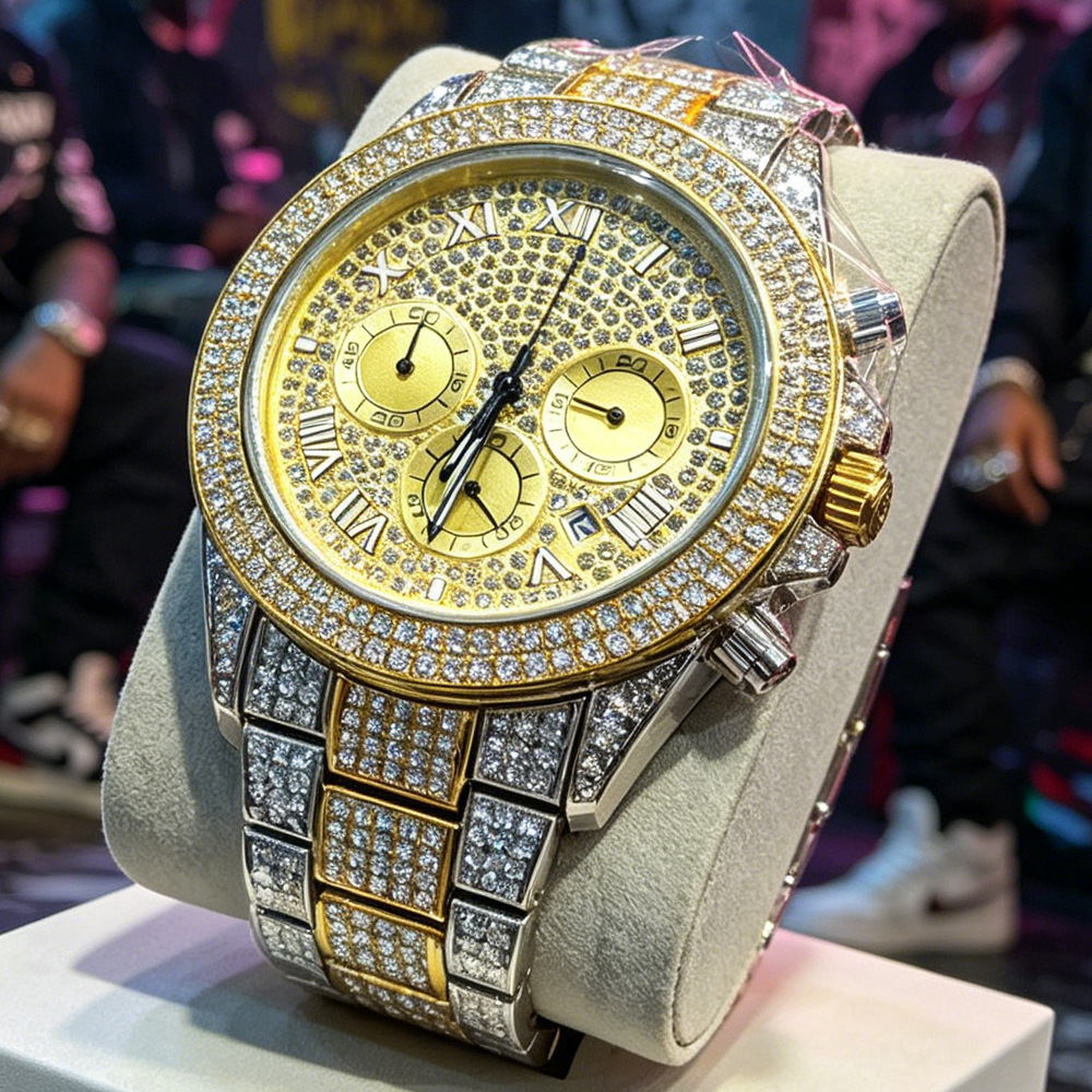 Luxury Watch Brands Logo - NO Logo Silver Gold Full Diamond