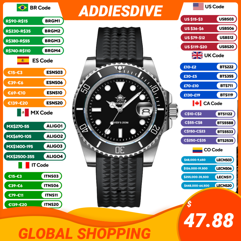 Luxury Watch Drawing - ADDIESDIVE Luxury Stainless Steel Quartz Watch