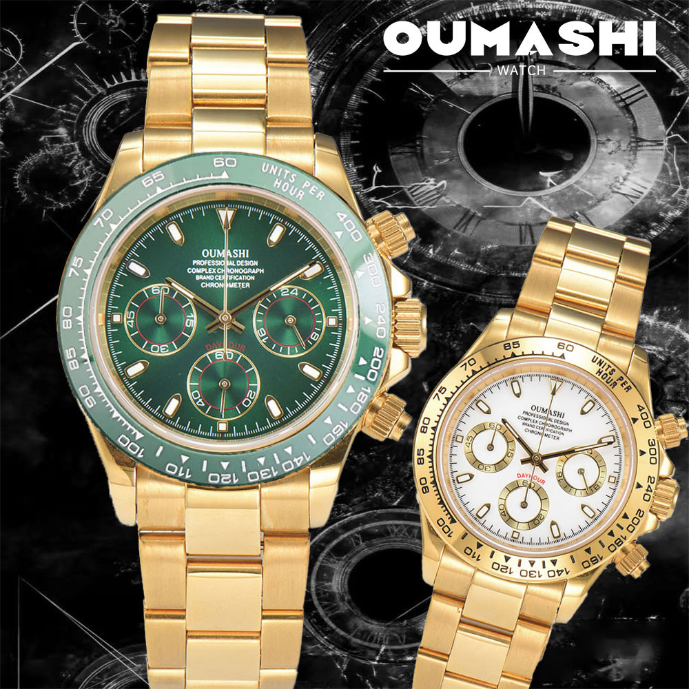 Luxury Watch Gold - 39mm Gold Men's Watch VK63 Movement