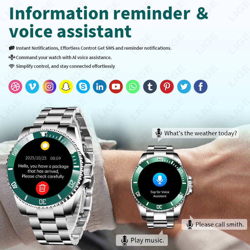 LIGE New Smart Watch Men Bluet - Luxury Watch On Wrist review and price