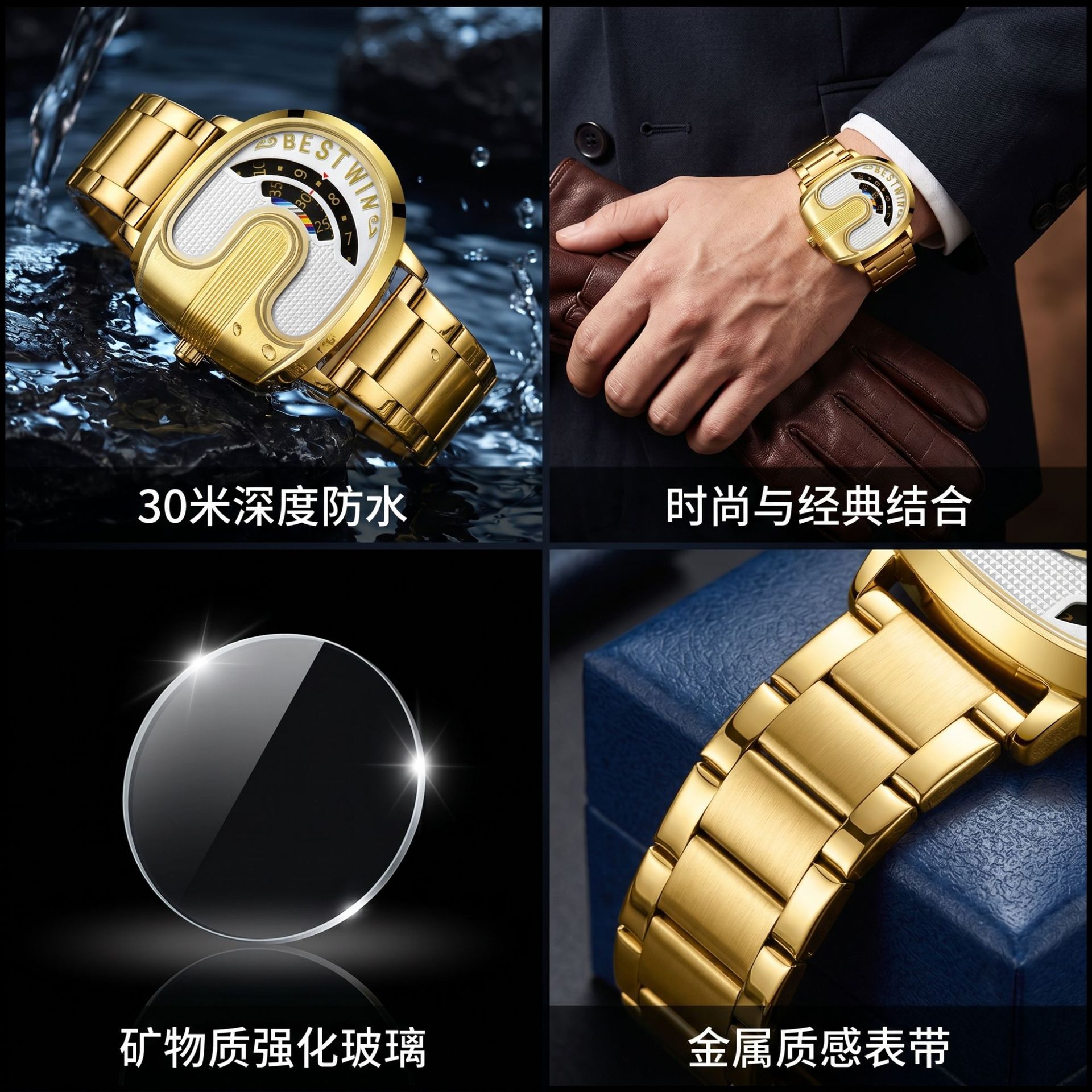 Gold Top Brand Luxury Men Watc - Luxury Watch Gold review and price