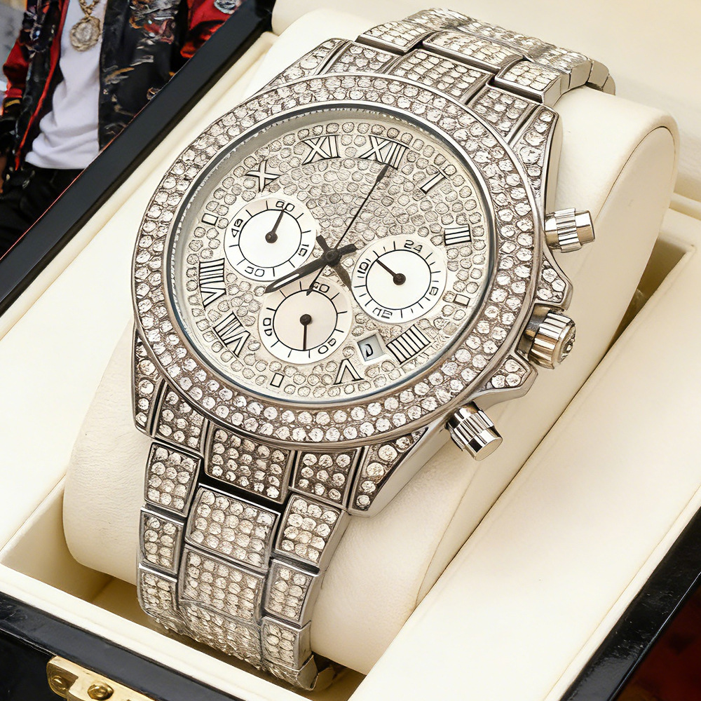 NO Logo Silver Gold Full Diamo - Luxury Watch Brands Logo review and price