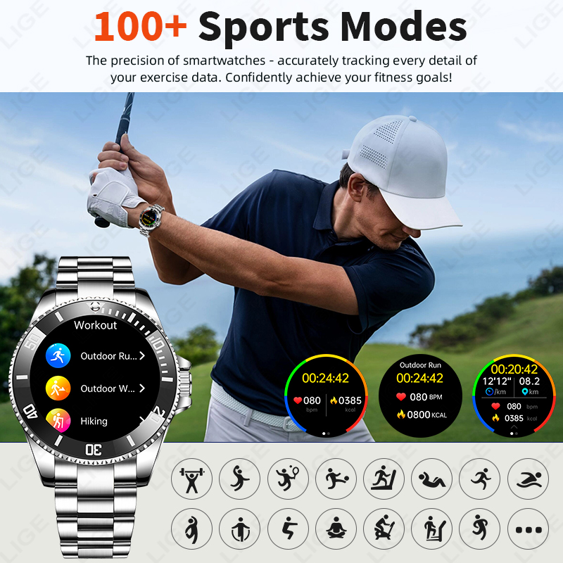 LIGE Business Smart Watch Men  - Luxury Watch On Wrist review and price
