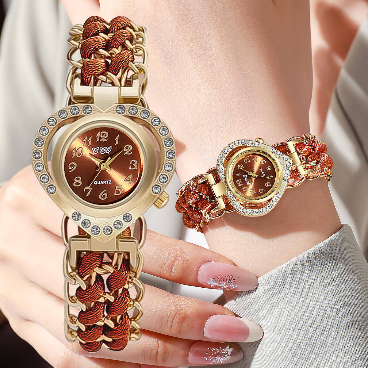 Fashion Rhinestone Heart Dial  - Open Heart Watch review and price