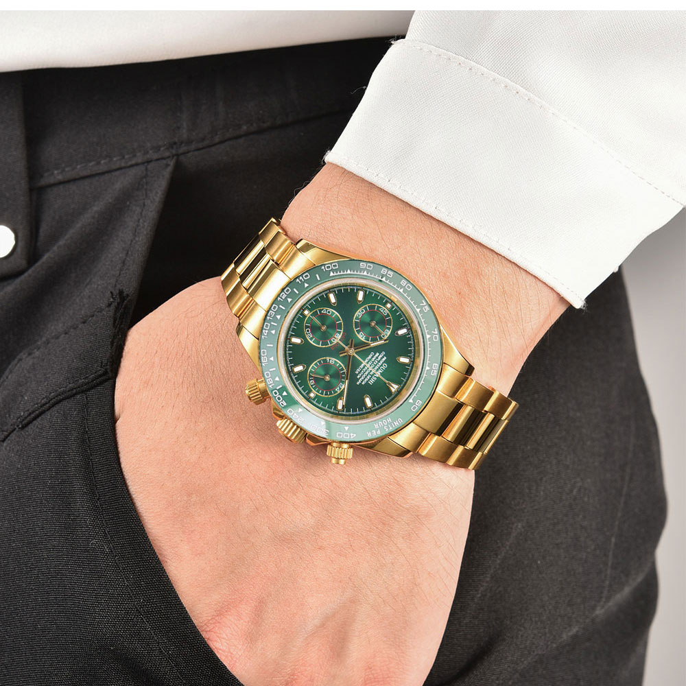 39mm Gold Men's Watch VK63 Mov - Luxury Watch Gold review and price