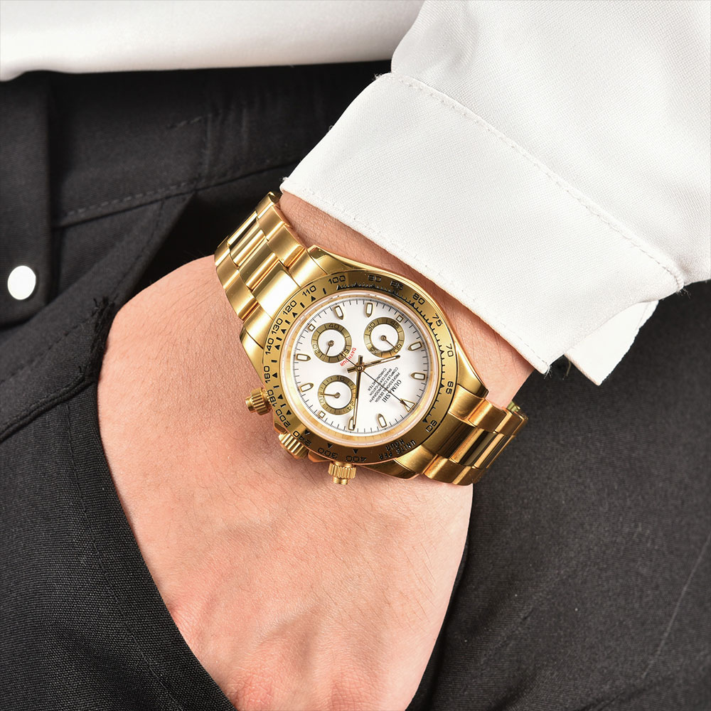 39mm Gold Men's Watch VK63 Mov - Luxury Watch Gold review and price