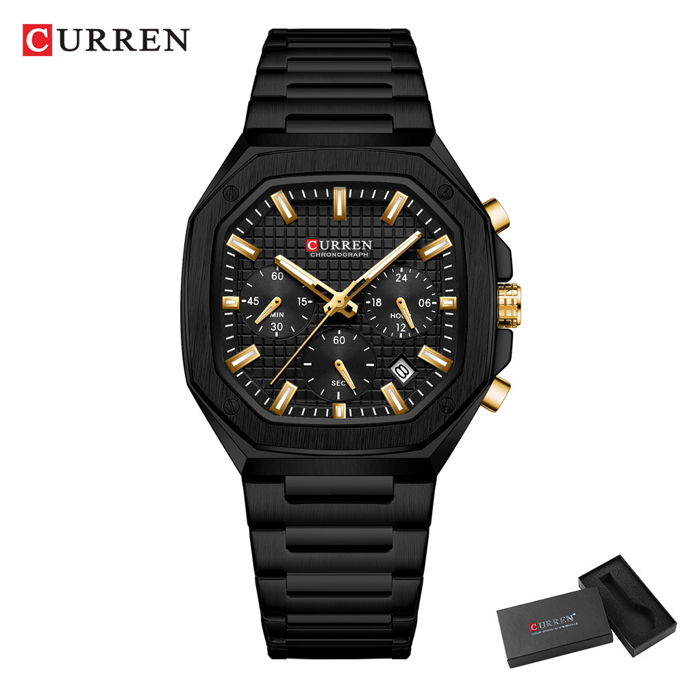 CURREN Luxury Square Chrono Wa - Luxury Watch Gold review and price