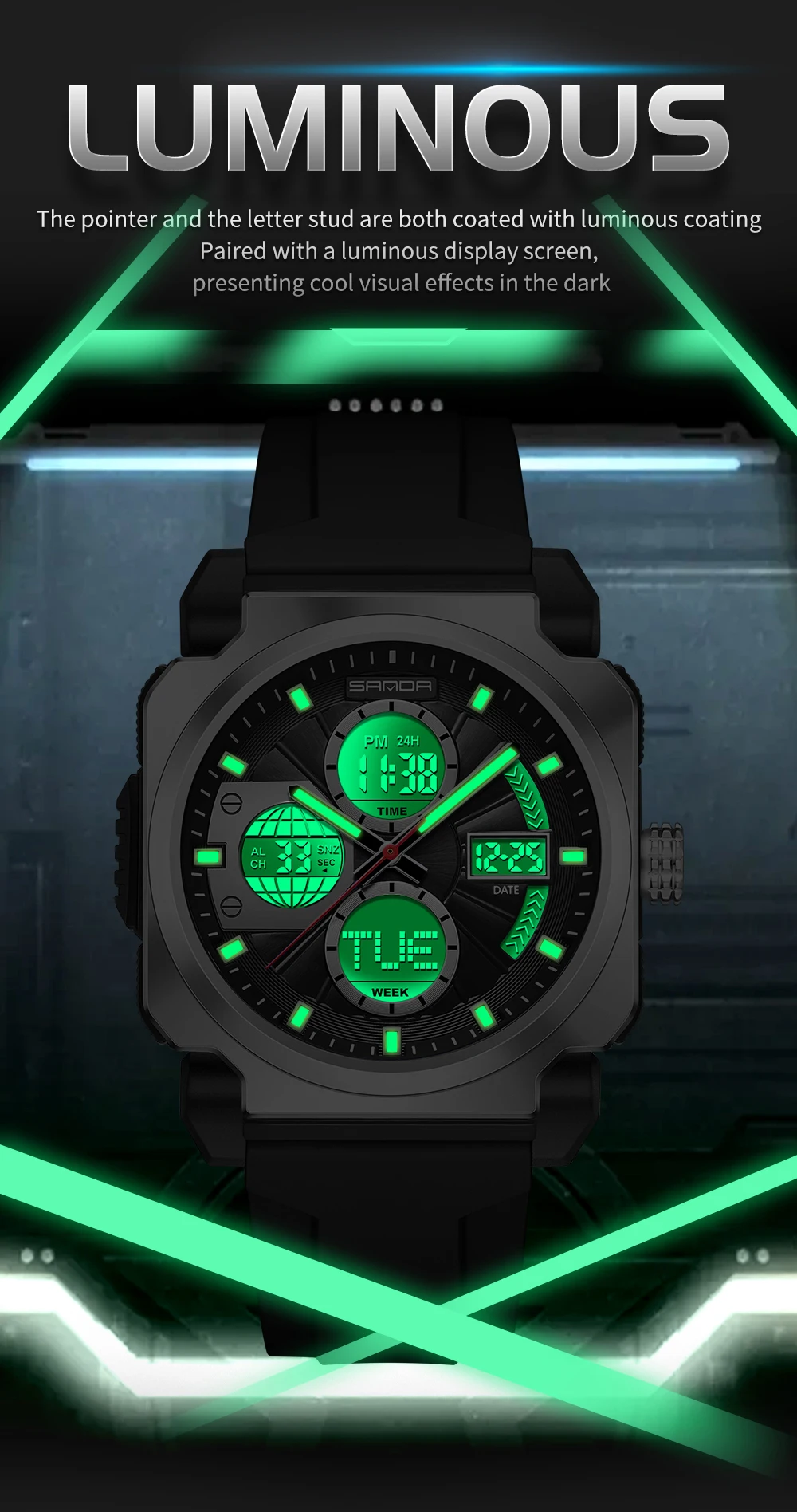 SANDA Men's Electronic Watch O - Luxury Watch Shop review and price