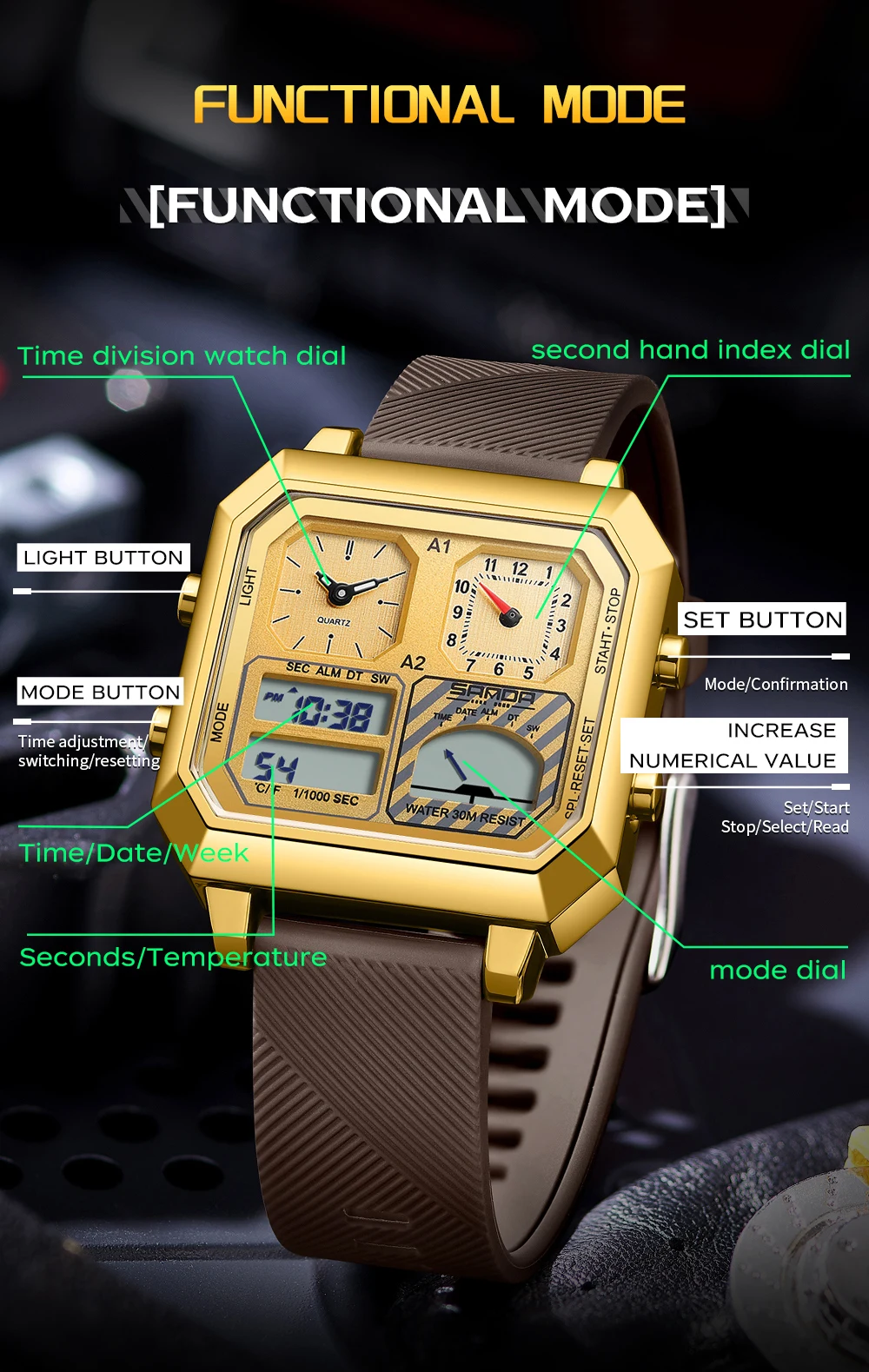 SANDA Top Brand 6210 Fashion M - Luxury Watch Shop review and price